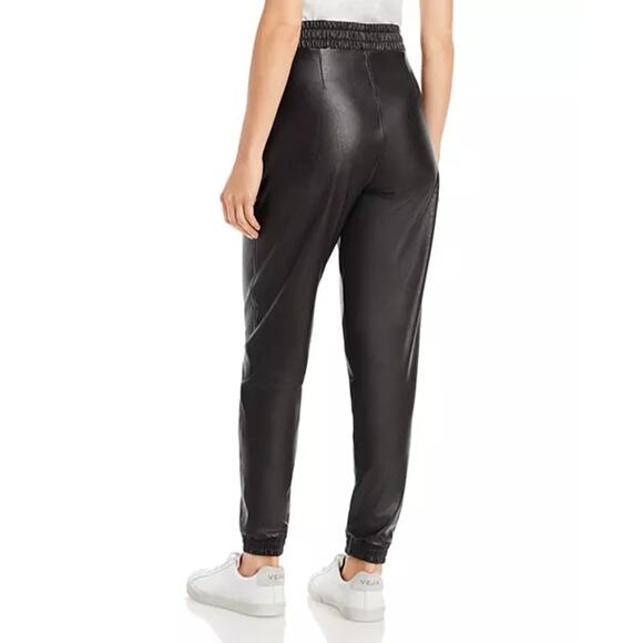 SPANX Faux Leather Black joggers sz large - Picture 2 of 5